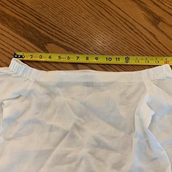 Ann Taylor 💯 linen white top. Wild West Whites. Summer linen size XSP. Petites - Picture 10 of 11